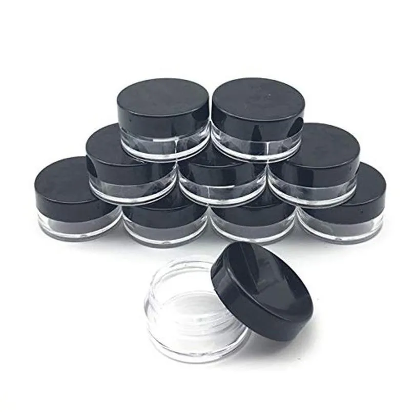 40100 pcs 3 gram clear plastic jewelry bead makeup glitter storage box small round container jars make up organizer boxes bins
