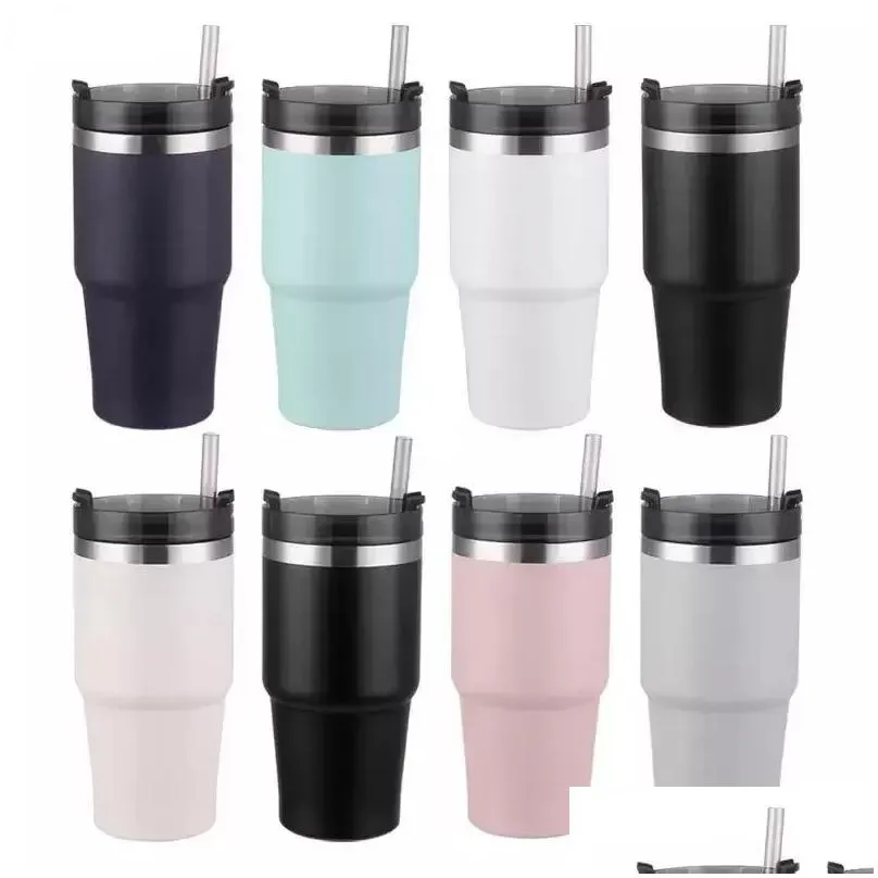 30oz double wall stainless steel vacuum flask portable car insulated tumbler with lid straw outdoor thermos cup tour coffee mugs 