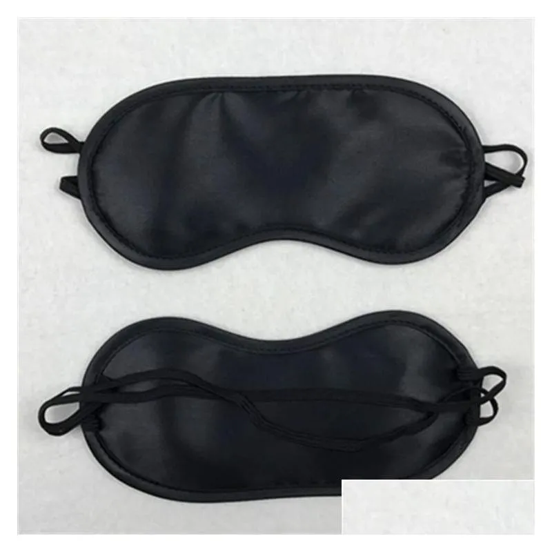 dhs black eye mask shade nap cover blindfold mask for sleeping travel soft polyester masks