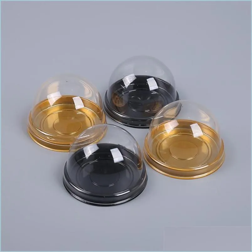 50pcs/set cake packing box clear plastic cupcake dome containers wedding festival baby shower birthday party dessert boxes