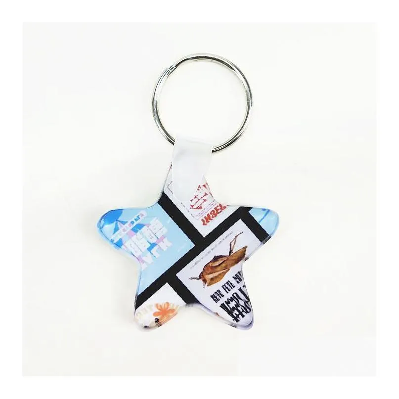 party favor acrylic sublimation blank keychain diy transparent crystal plate key ring gifts