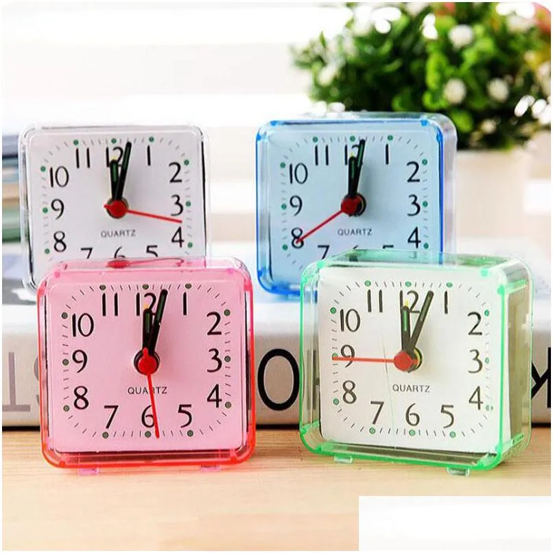 desktop alarm clock portable cute mini cartoon multifunction trip bed beep alarm clocks home decoration za5950