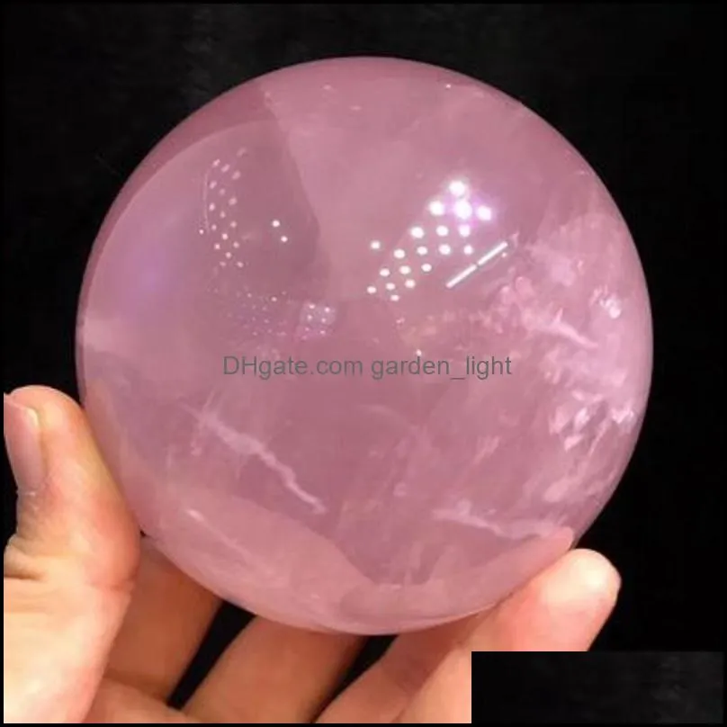 natural pink crystal ball quartz arts ornaments home desktop decoration mineral healing gemstone reiki energy stone novelty gifts