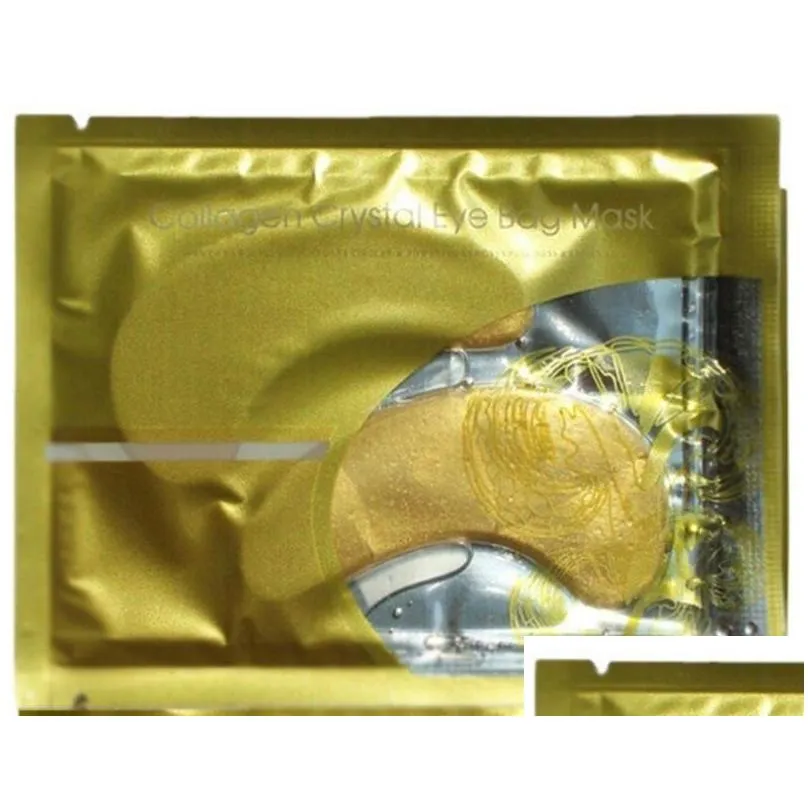 english version white/gold eye care pad moisturizing essence crystal collagen mask eye facial care beauty cosmetics