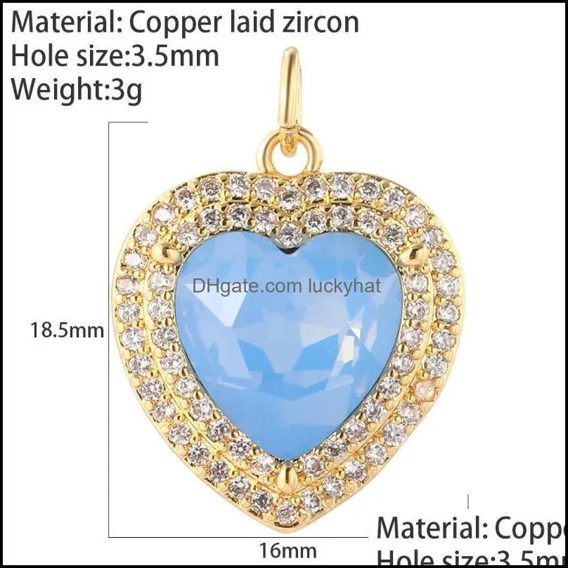 charms big zircon heart for jewelry making supplies boho gold dangle charm diy earrings necklace bracelet keychain accessoriescharms