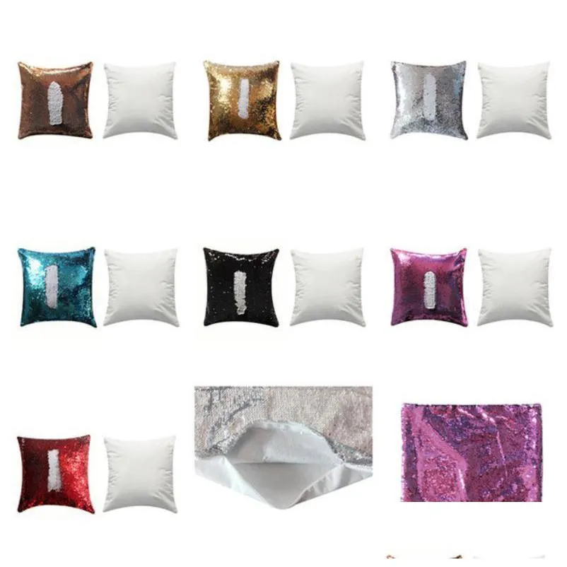  style sublimation blank magical sequins item pillowcase for heat transfer print diy gifts crafts pillowcase 40cm