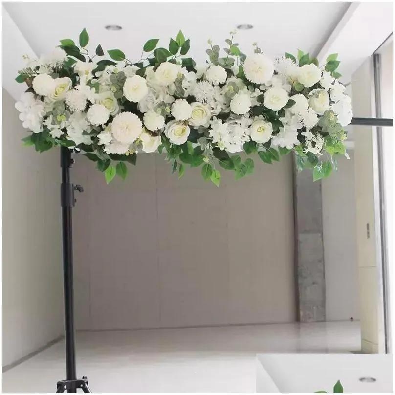 50cm diy artificial flower row acanthosphere eucalyptus wedding home background decor flowers rose peony hydrangea plant mix arch table