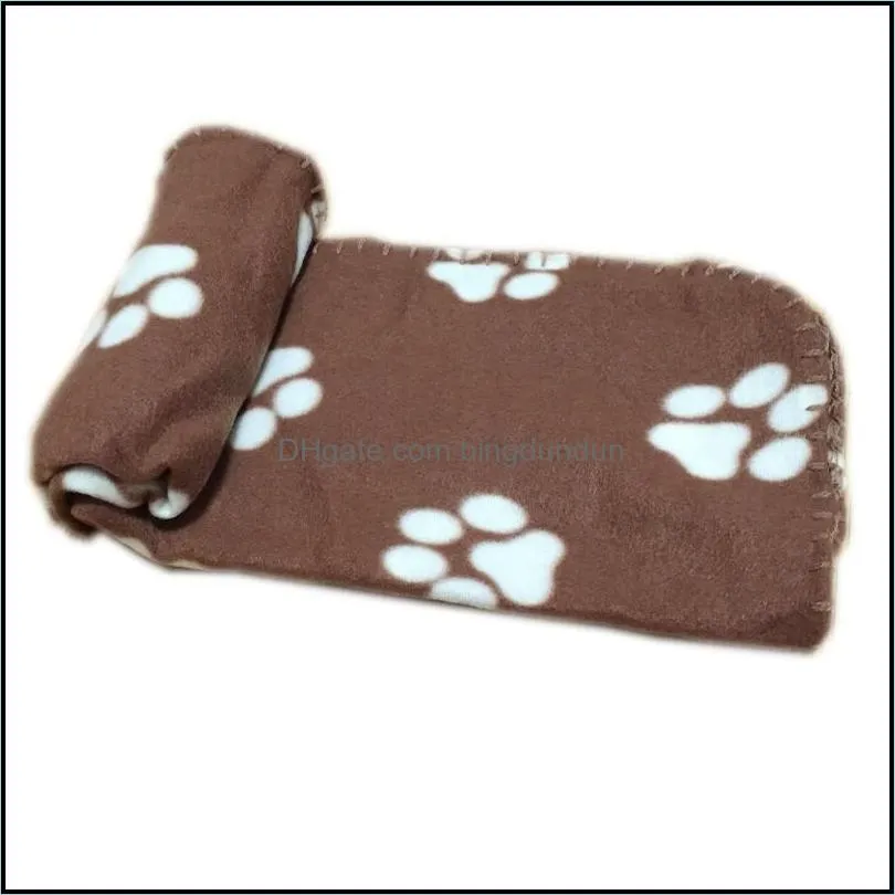 60x70cm pet blanket soft warm fleece paw print design puppy kitten bed sofa cushion cover towel