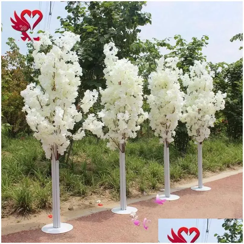 wedding decoration 5ft tall 10 piece/lot slik artificial cherry blossom tree roman column road leads for wedding party mall opened