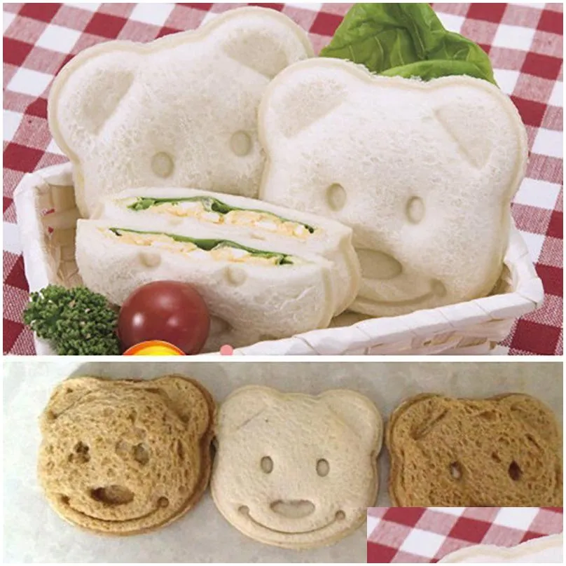 baking moulds kitchen breakfast bear sandwich mold bread biscuit embosser cake tool diy household accessories