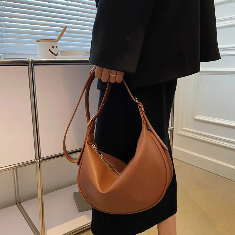 Shoulder Bags Casual Travel Women Simple for Girls Sac Vintage Brown Soft Leather Crossbody Female Handbags Hobos 230116