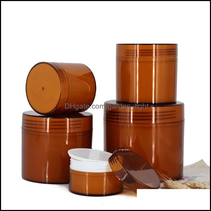 amber brown pet plastic cosmetic jars containers for cream lotion mask 50g 100g 200g 300g 500g