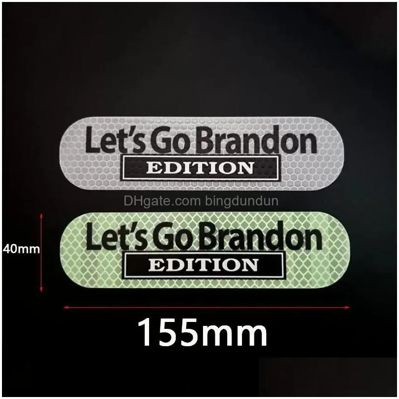 lets go brandon car edition decoration body sticker cars tail reflective stickers inventory wholesale