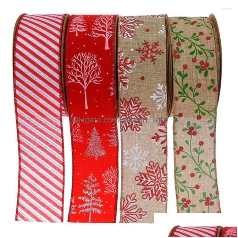 christmas decorations good tearresistant thicker large bowknot making xmas tree ribbon for party wrapping