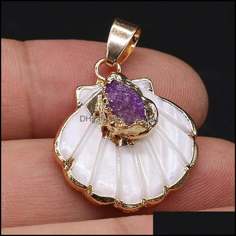 charms fashion natural mother of pearl shell pendant for women jewelry making diy earrings necklace accessories gift size 20x25mm