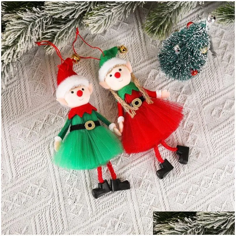 christmas elf dolls decoration adorable boy and girl xmas tree year ornament home gifts