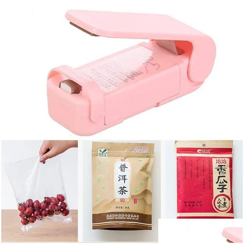 portable mini heat bag clips sealing machine package sealer bagsfor storage thermal plastic for food snack vegetables kitchen gadgets