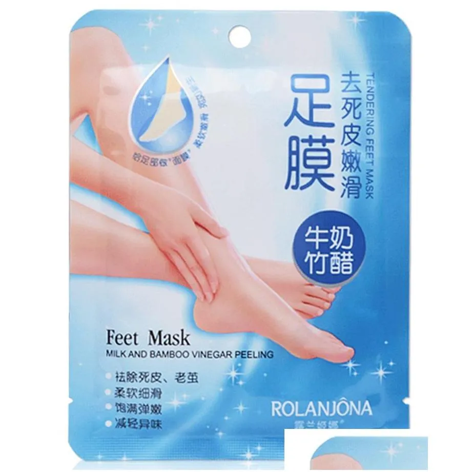 5packsis10pcs rolanjona feet mask baby foot peeling re al remove dead skin smooth exfoliating socks foot care dhs 