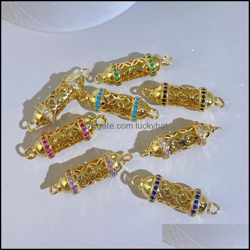 charms luxury gold birdcage inlaid zircon inside pendant for diy hand made metal copper jewelry women wholesale 2022charms