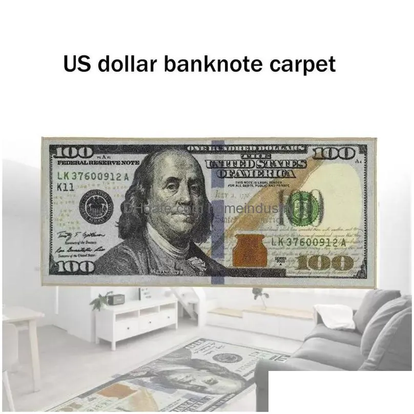 carpets hallway entrance doormat us dollar money pattern rugs nonslip velvet floor mat living room bedroom plush carpet alfombra