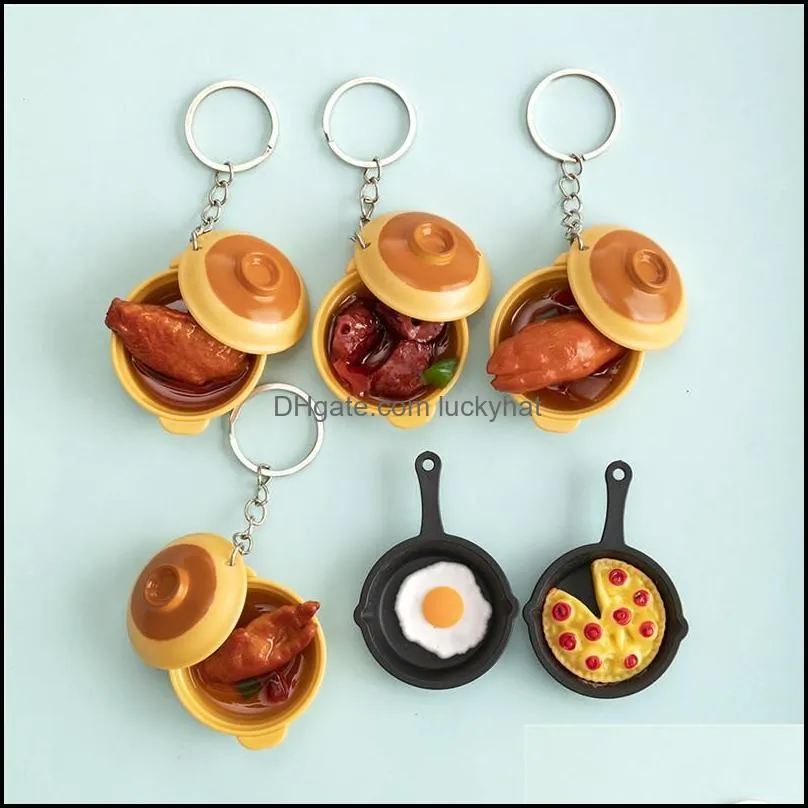 charms 1pc resin simulation food chicken pig trotter omelette pan pendant diy keychain jewelry making accessoriescharms