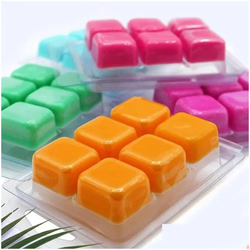 50pcs wax melt containers 6 cavity clear empty wax melt molds for diy