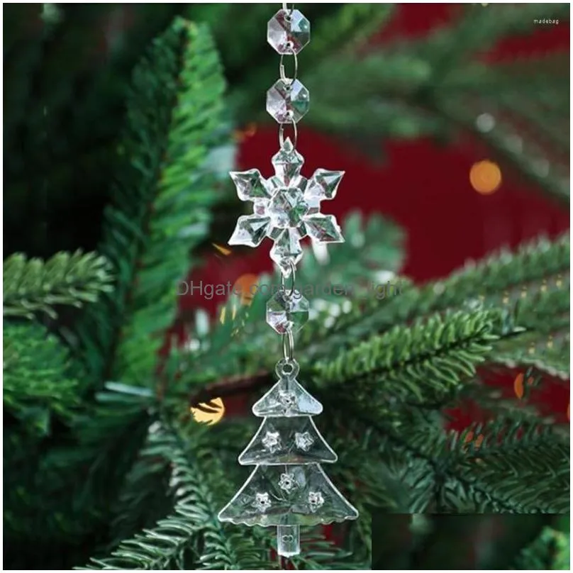 party decoration christmas transparent ornament snowflakes simulation fake icicle xmas tree pendant for year dropship