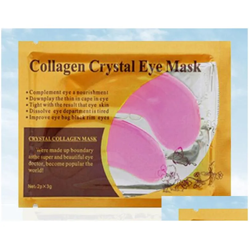 epacket black crystal collagen gold powder eye facial mask moisturizing antiaging