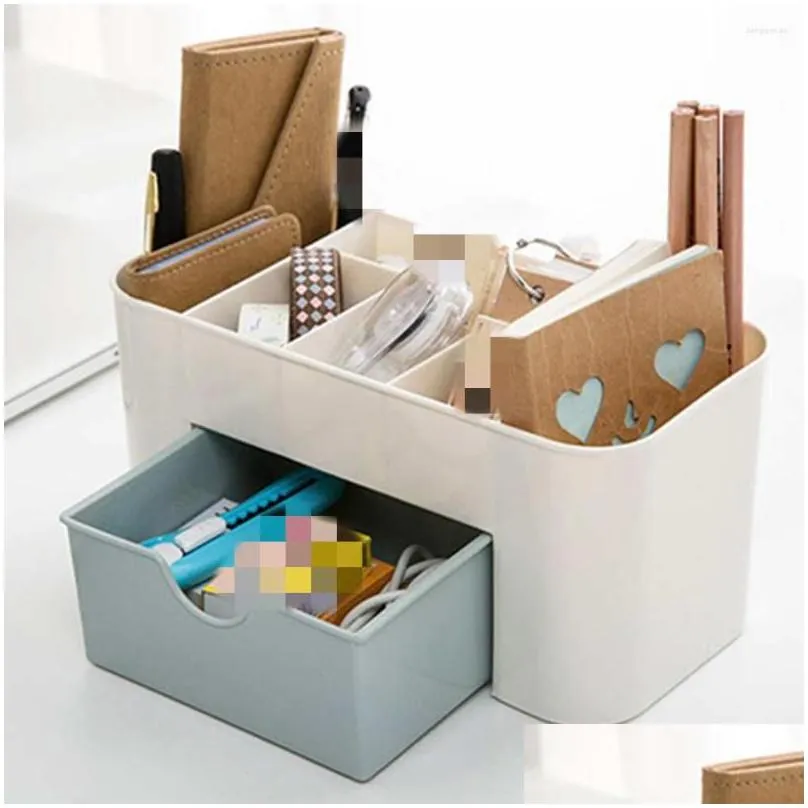 storage boxes case desktop container makeup organizers box cosmetic drawers double layer plastic jewelry display