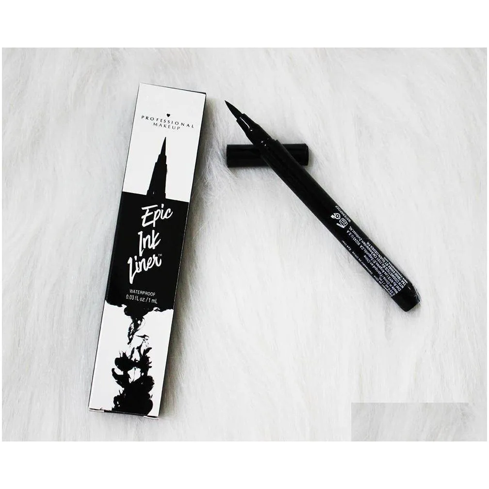 drop epic ink liner black eyeliner pencil headed makeup liquid black color eye liner waterproof cosmetics long lasting