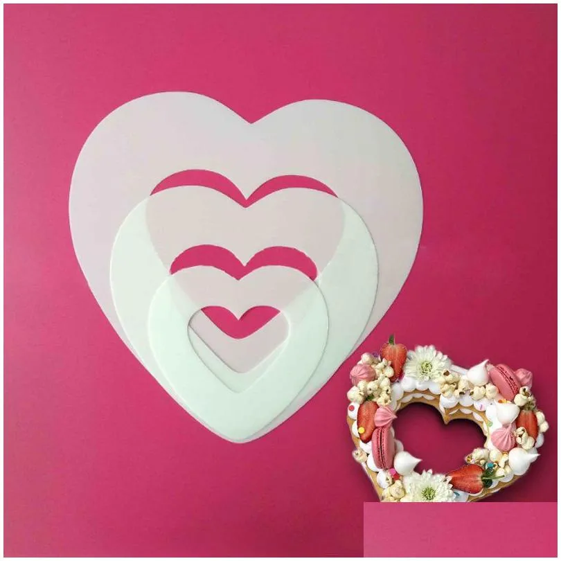 heart shape cake mold pet plastic cake decorating tools confeitaria maker useful baking accessories 6/8/10/12/14inch