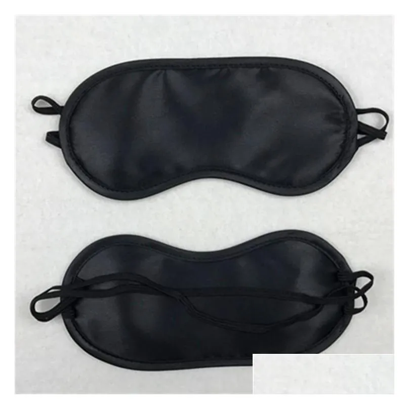  black eye mask shade nap cover blindfold mask for sleeping travel soft polyester masks