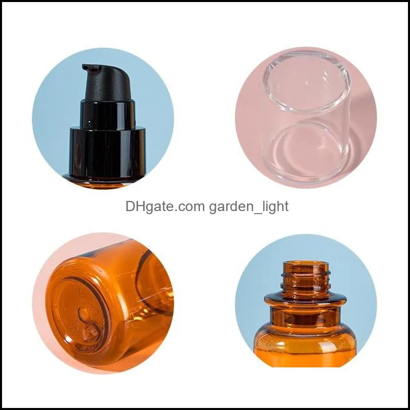 top grade quality amber pet plastic pump bottles cosmetic containers for lotions balm 40ml 170ml 30g jars bpa 