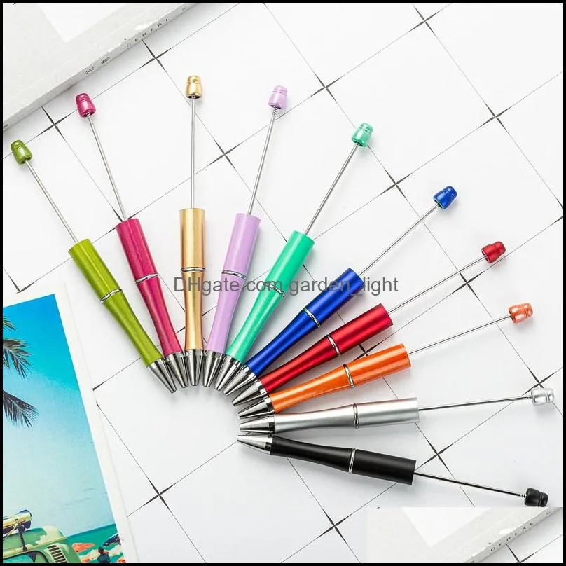 creative add a bead diy pen original beaded pens customizable lamp work craft writing tool ballpoint pens