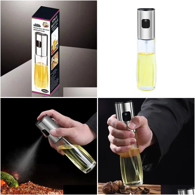 100ml kitchen glass bowl bbq dinnerware olive oil spray diffuser for kitchen dispenser bottle squirt container vinegar soy sauce fuel injection