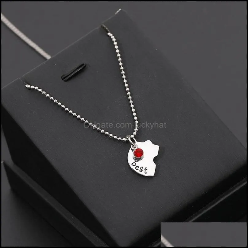 pendant necklaces broken heart friend stitching necklace 4pcs/set charm friendship giftpendant