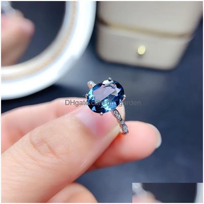 cluster rings moonrocy trendy cubic zirconia blue crystal wedding cz oval silver color jewelry womes girls gift drop wholesale