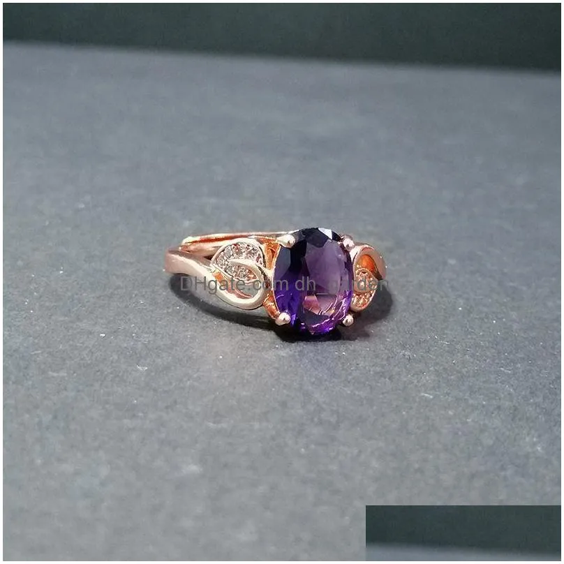 cluster rings elegant ring for women 925 silver jewelry accessories with amethyst zircon gemstone open finger wedding party wholesale