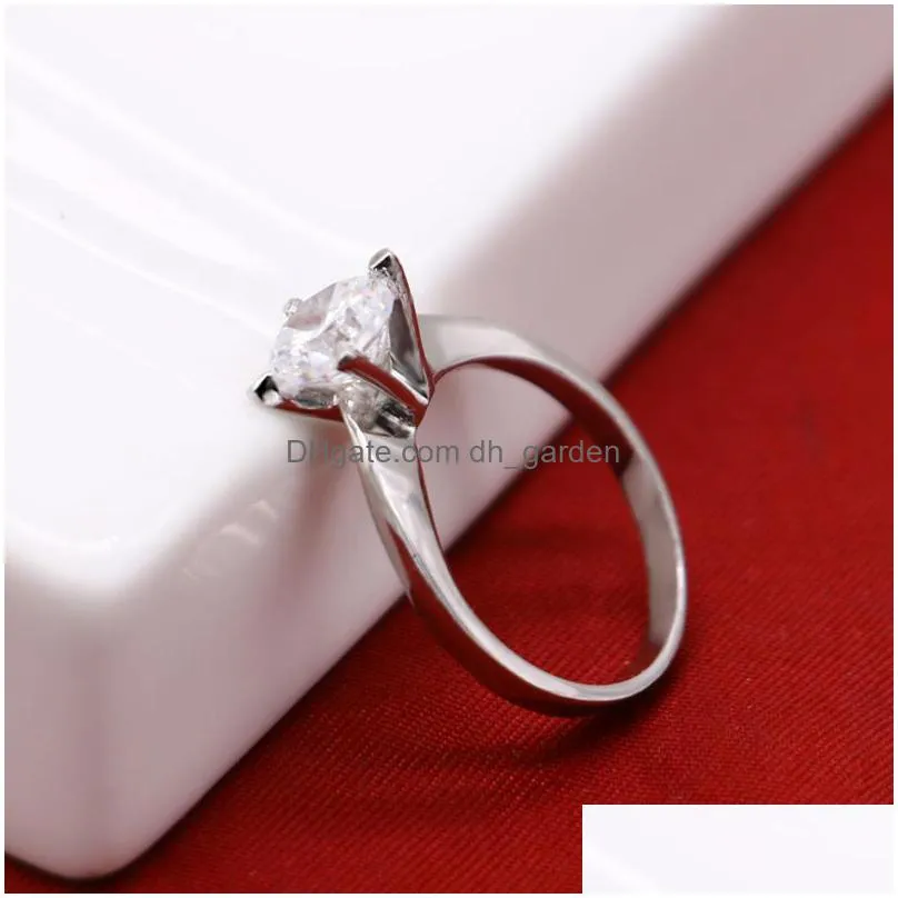 cluster rings high quality classic womens 925 sterling silver ring cubic zircon wedding jewelry gift box