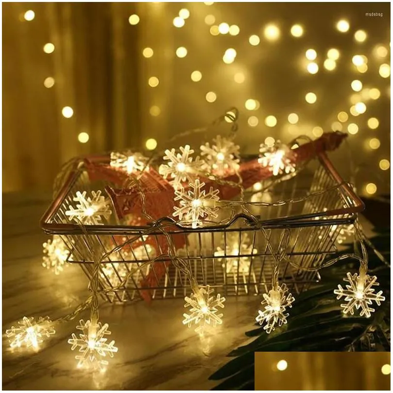 christmas decorations led curtain window snowflake string fairy lights waterproof decor wedding year garland 2