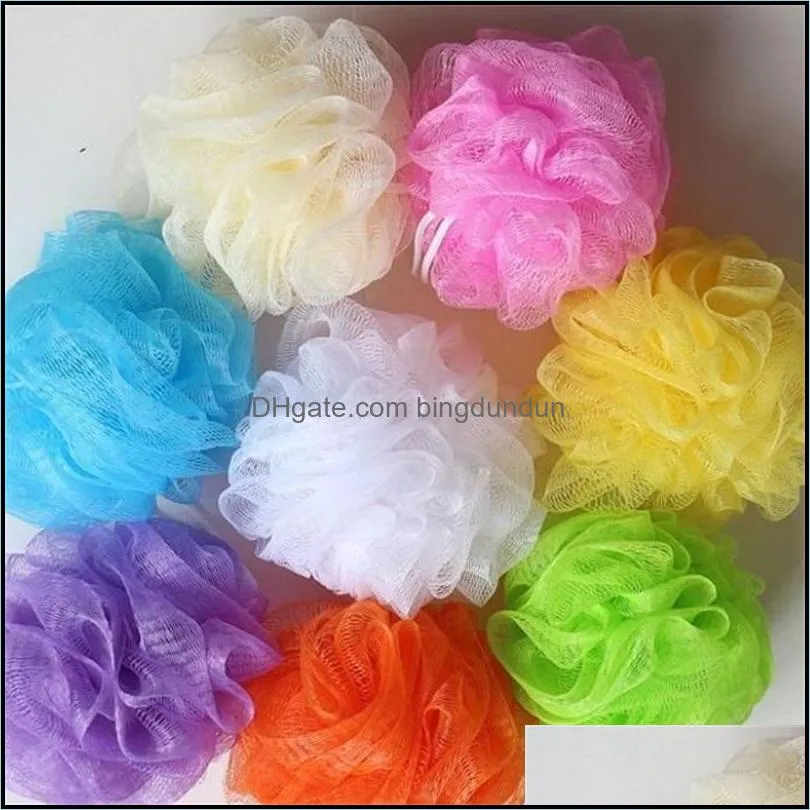 brushes sponges scrubbers loofah bath sponge milk accessories nylon shower ball 10g soft body cleaning mesh brush 21 r2