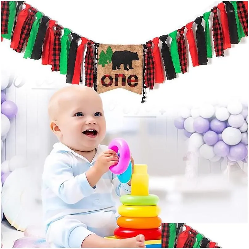 party decoration baby 1st birthday decorations christmas highchair banner wild one first elk and ox theme supplies