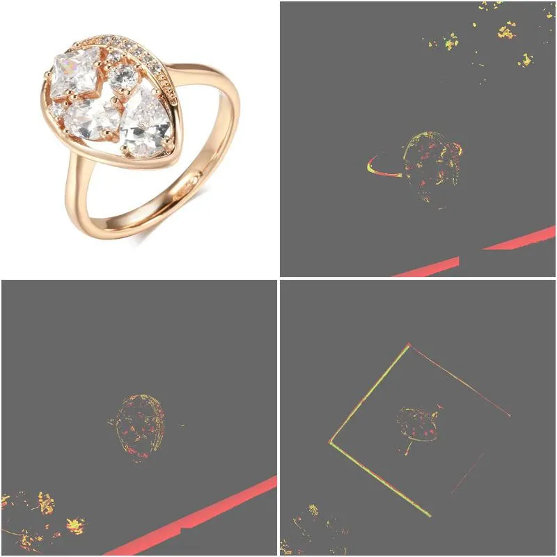 cluster rings kinel rose gold zircon inlay square drop round zircons engagement 585 european wedding fashion fine jewelry