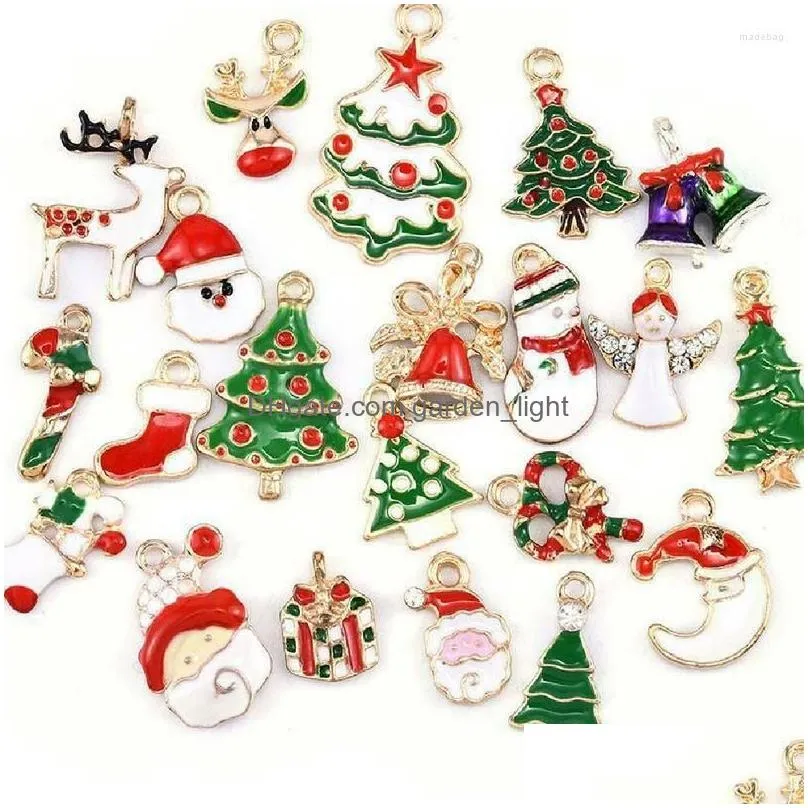 christmas decorations 1021pcs enamel alloy pendant mixed ornaments for jewelry making diy bracelet earrings craft