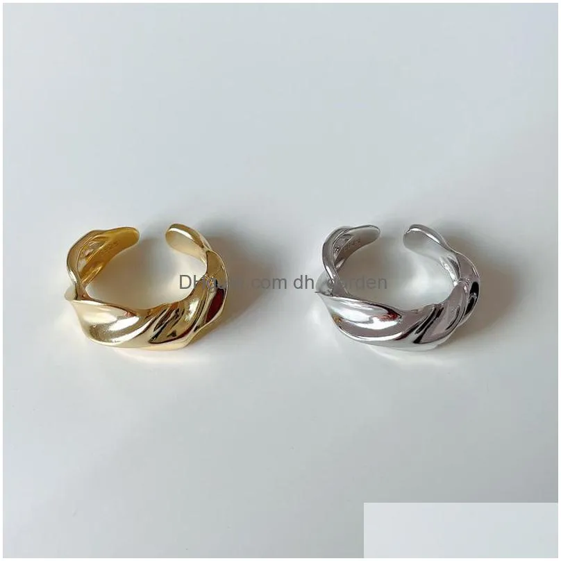 cluster rings 925 sterling silver korean extremely simple irregular ring for women minimalist geometric jewellery 2021 trend fine