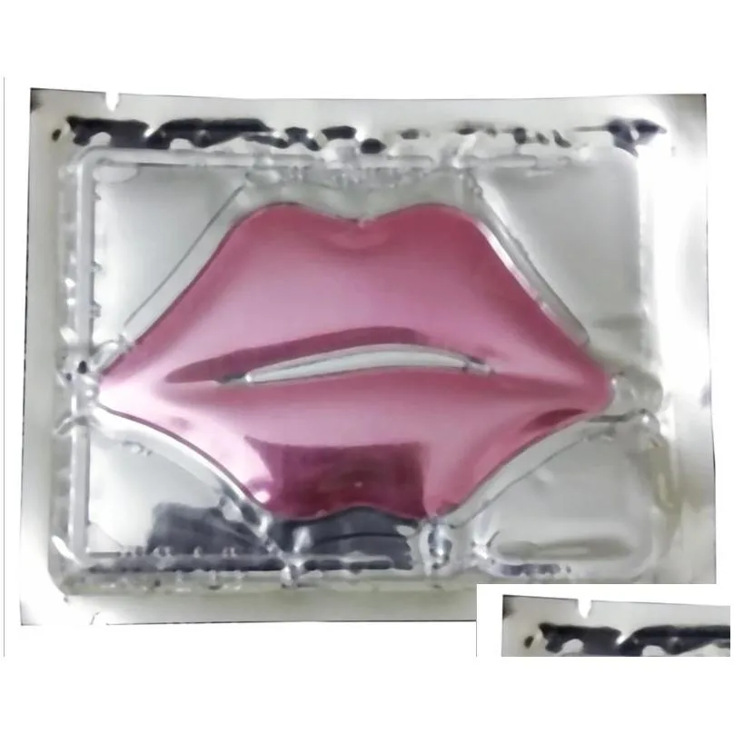 drop pink white gold lip mask pads moisture essence crystal collagen pad lip face care beauty cosmetic