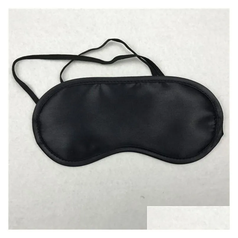 dhs black eye mask shade nap cover blindfold mask for sleeping travel soft polyester masks