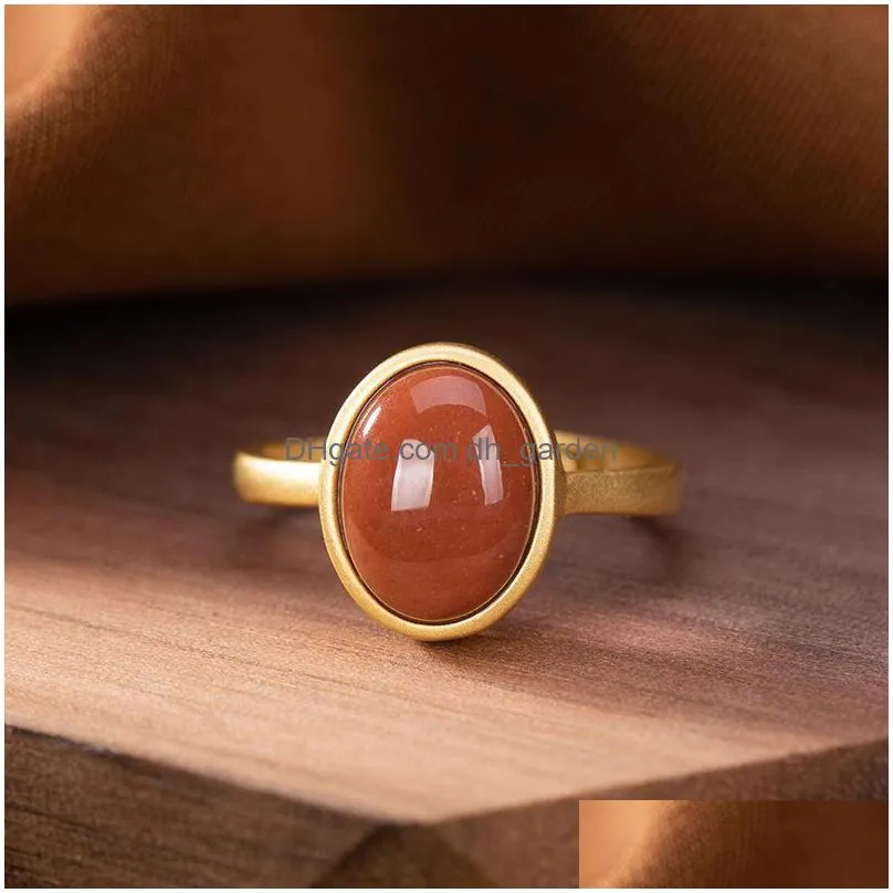 cluster rings bague ringen s925 ring for women pure solid silver 925 jewelry natural gemstone red agate gold plated resizable anniversary