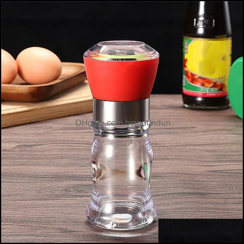 stainless steel manual salt pepper spice mill grinder with cover ceramic kitchen tools pepper mill grinding grinder