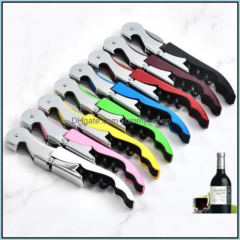 wine opener stainless steel corkscrew knife bottle cap tainless steel corkscrew bottle openers candy color multifunction